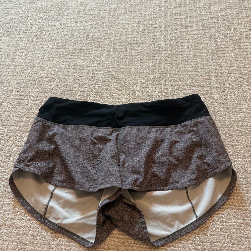 lululemon lowrise 2.5 inch speed ups gray size 6